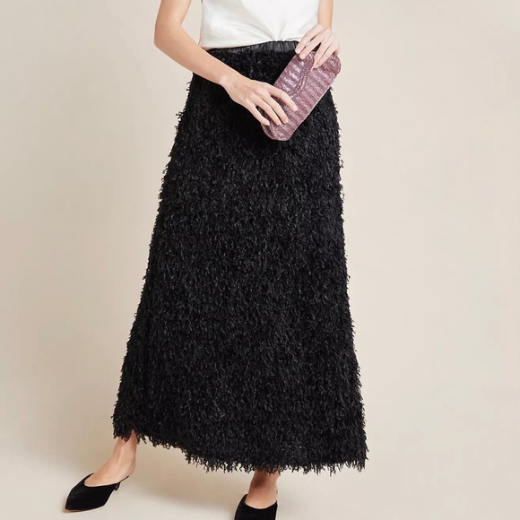Anthropologie Sunday in Brooklyn Chantal Feathered Maxi Skirt - Picture 1 of 16